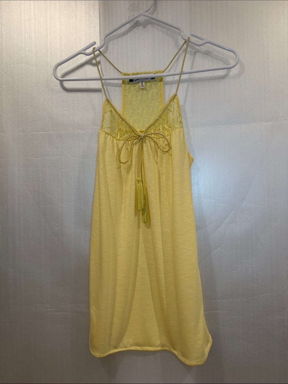 Sweetees Yellow Crochet Yoke Cami